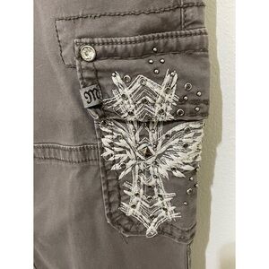 Y2K Miss Me Cargo Pants Embroidery Embelished, Size 27 Skinny